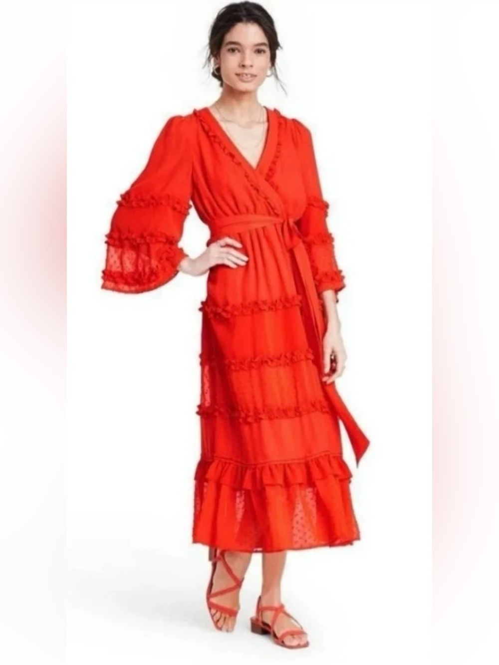 Alexis x Target Angel Sleeve Tiered Ruffle Dress Size XXS - Picture 13 of 13